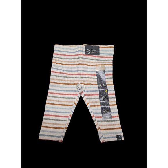 NWT Modern Moments by Gerber Baby Striped Leggings Size 0-3 Months - Picture 1 of 4